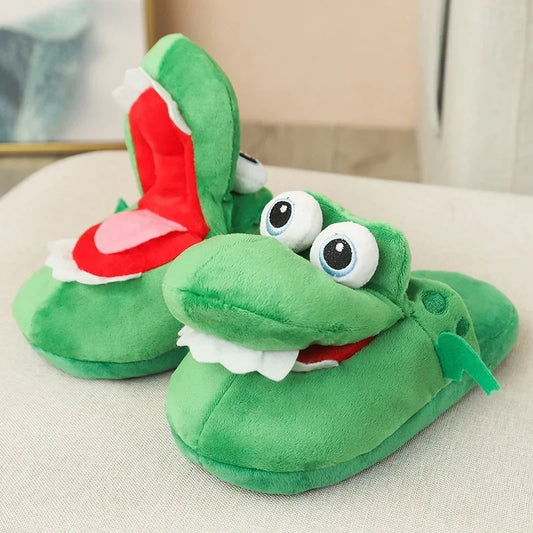 Cartoon Crocodile Cotton Slippers-Funny Slippers