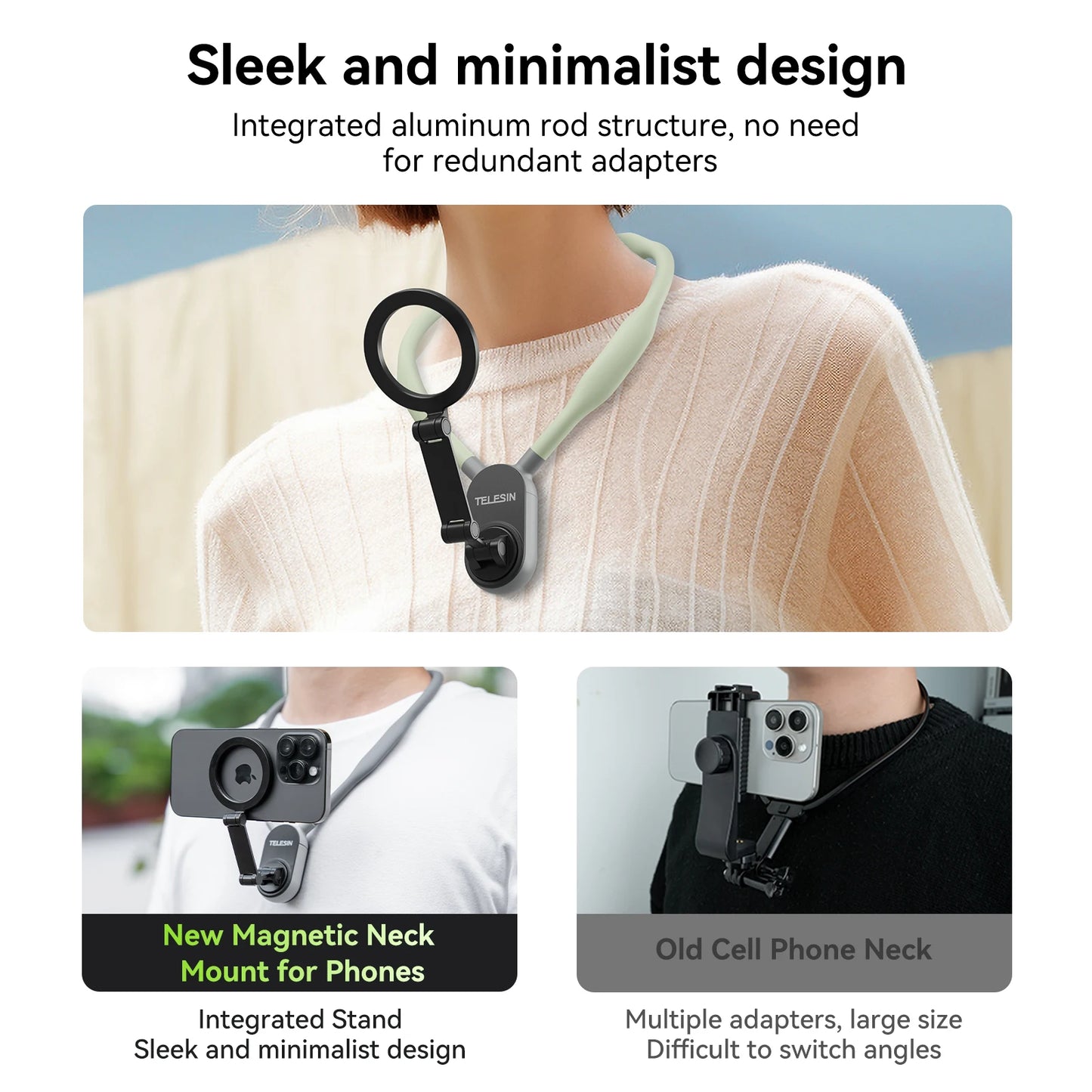 Magnetic Neck Mount | POV Phone Holder |Handsfree Magnetic Neck Mount